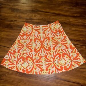 Before+Again Orange Patterned Women's Skirt